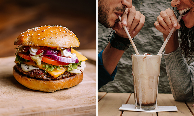 Afhalen: burgermenu + milkshake