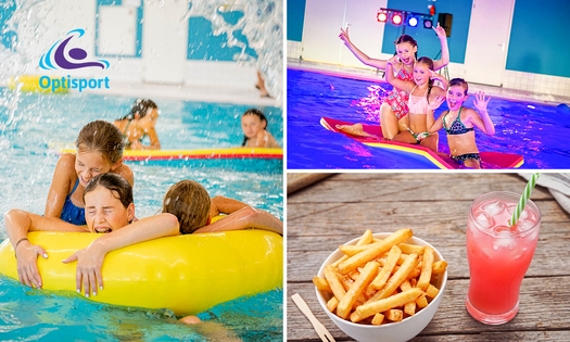 Entree zwembad + friet + saus + frisdrank naar keuze of entree zwemdisco + chips + ranja