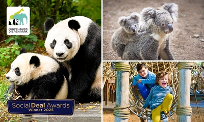 Entree voor Ouwehands Dierenpark Rhenen + koffie, thee, cappuccino of warme chocomel