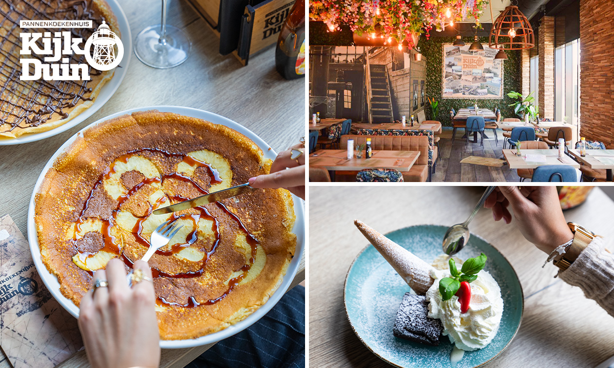 2- of 3-gangen pannenkoekendiner of -lunch bij Pannenkoekenhuis Kijkduin