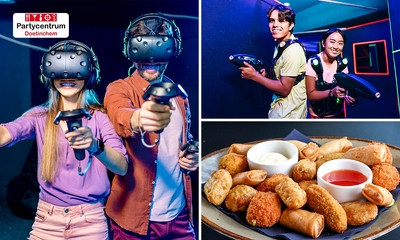 VR-game naar keuze van 15 of 30 min (keuze uit 6 games) + lasergamen (20 min) + bittergarnituur
