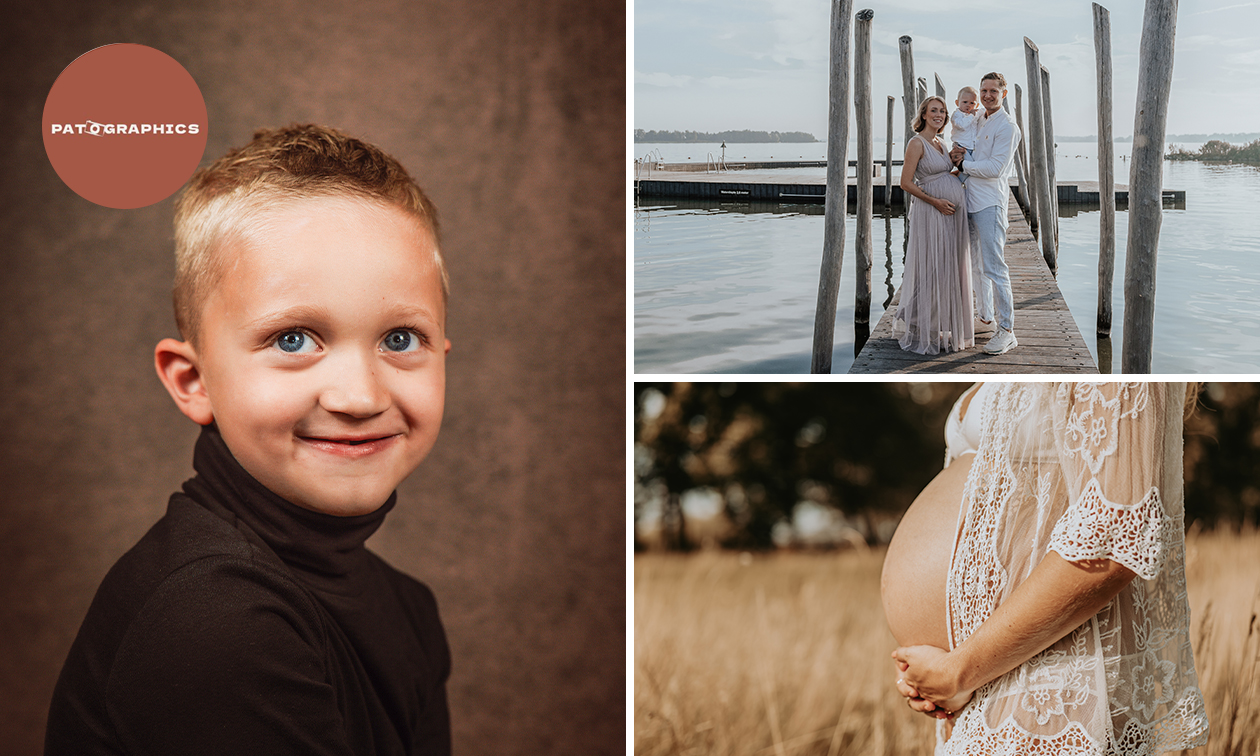 Gezins-, zwangerschaps- of kinderportretshoot (30 min, 1 t/m 5 personen) + 5 digitale foto's