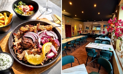 Patras-schotel of 3-gangen gyrosschotel bij Patras Grill Herzogenrath
