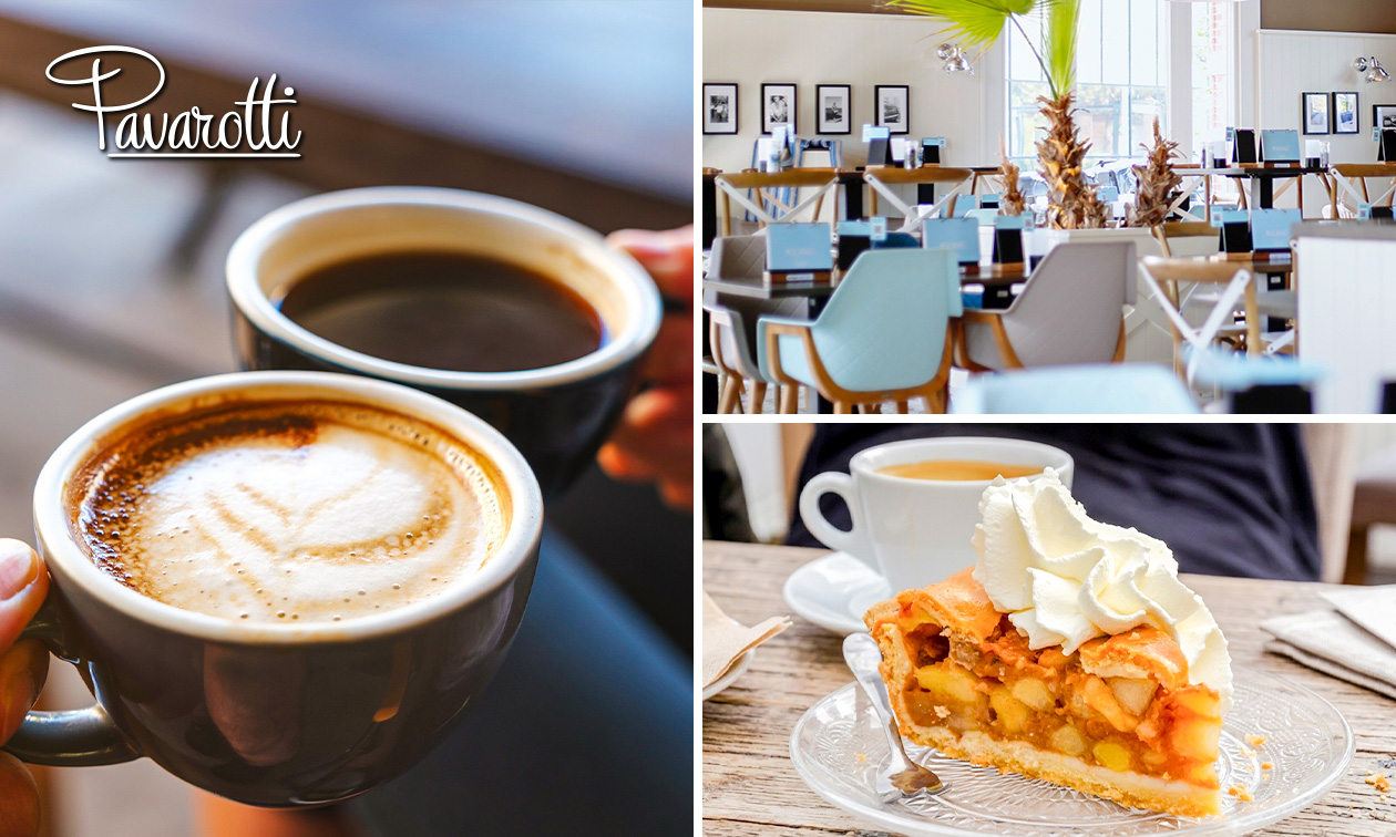 Koffie of thee naar keuze + gebak bij Pavarotti Leiden Koffie of thee naar keuze + gebak bij Pavarotti Leiden