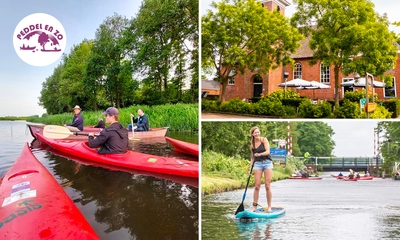 Huur kano, boot, sloep (4 uur), SUP (2 uur) of waterfiets (1 uur)