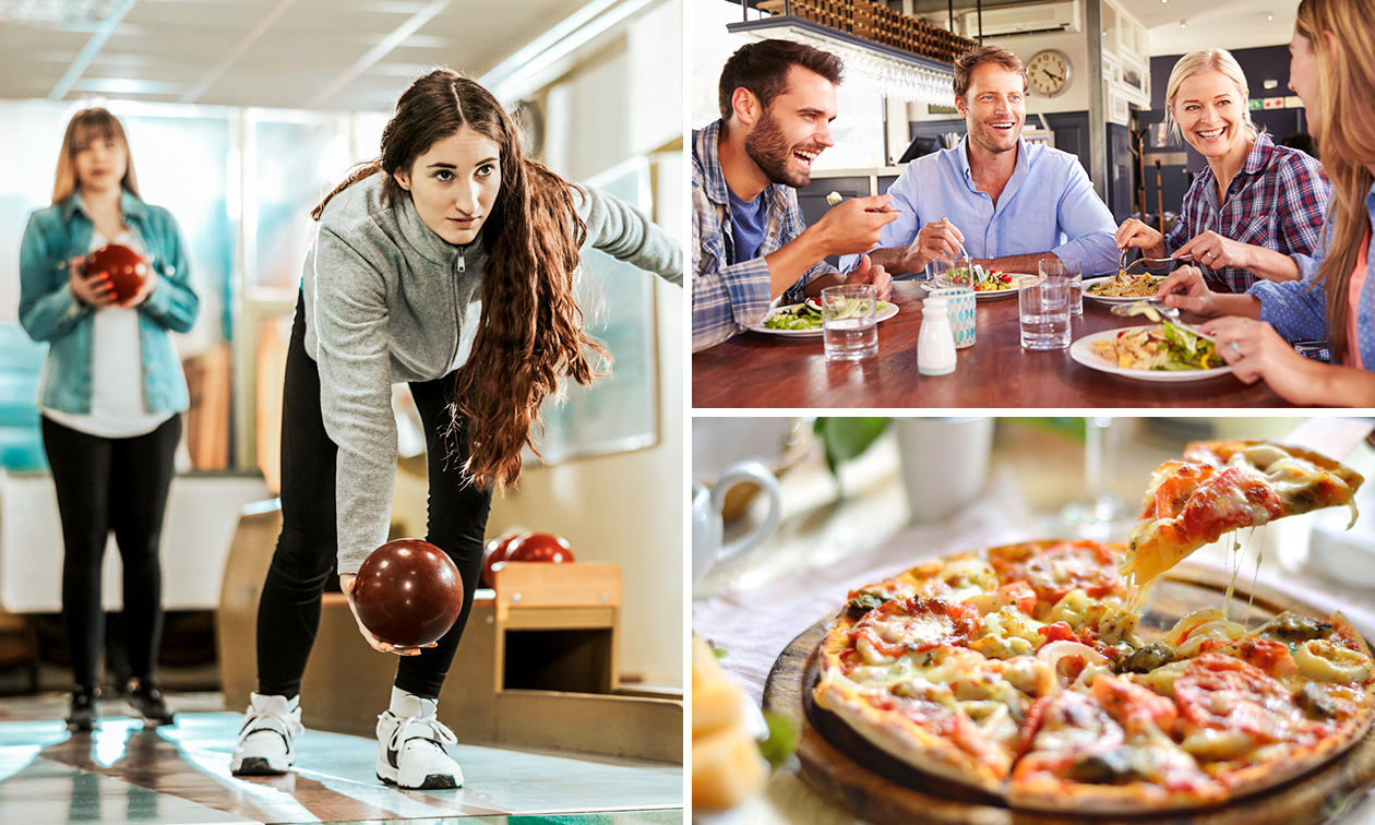 Kegeln (1 oder 2 Stunden) + 4 Pizzen nach Wahl (je 26 cm)