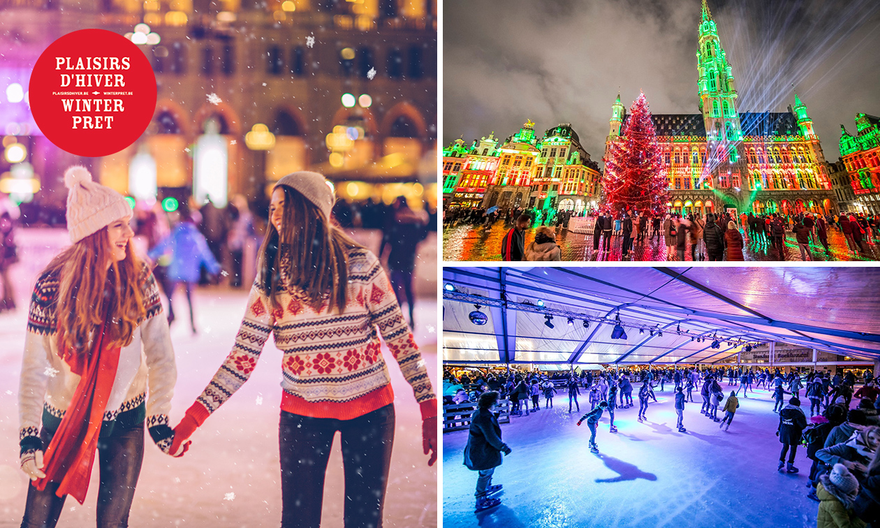 Entrée pour la patinoire (1h) + location de patins lors des Plaisirs d'hiver 2022 à Bruxelles