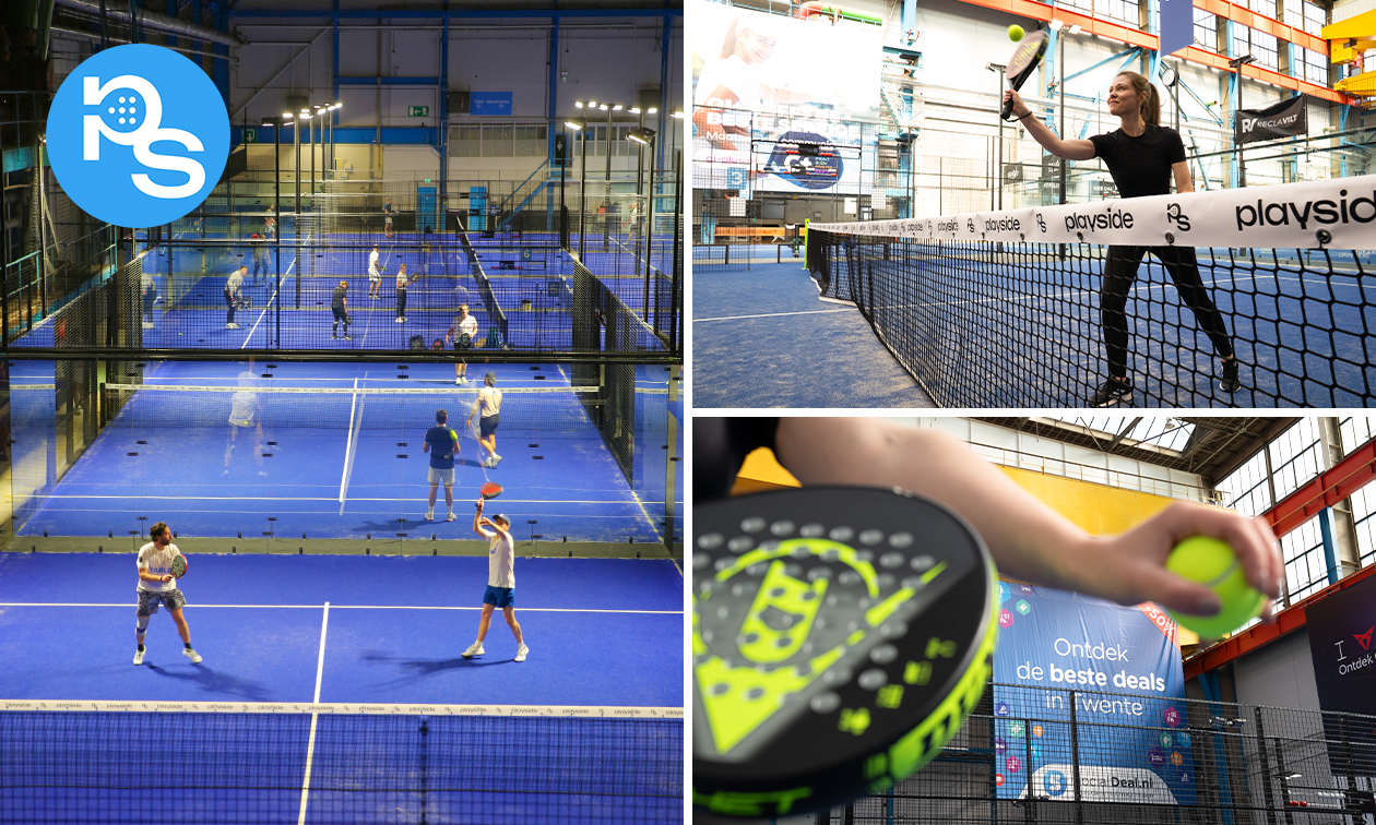 Huur padelbaan voor 4 pers. (1 of 1,5 uur) in hartje Hengelo