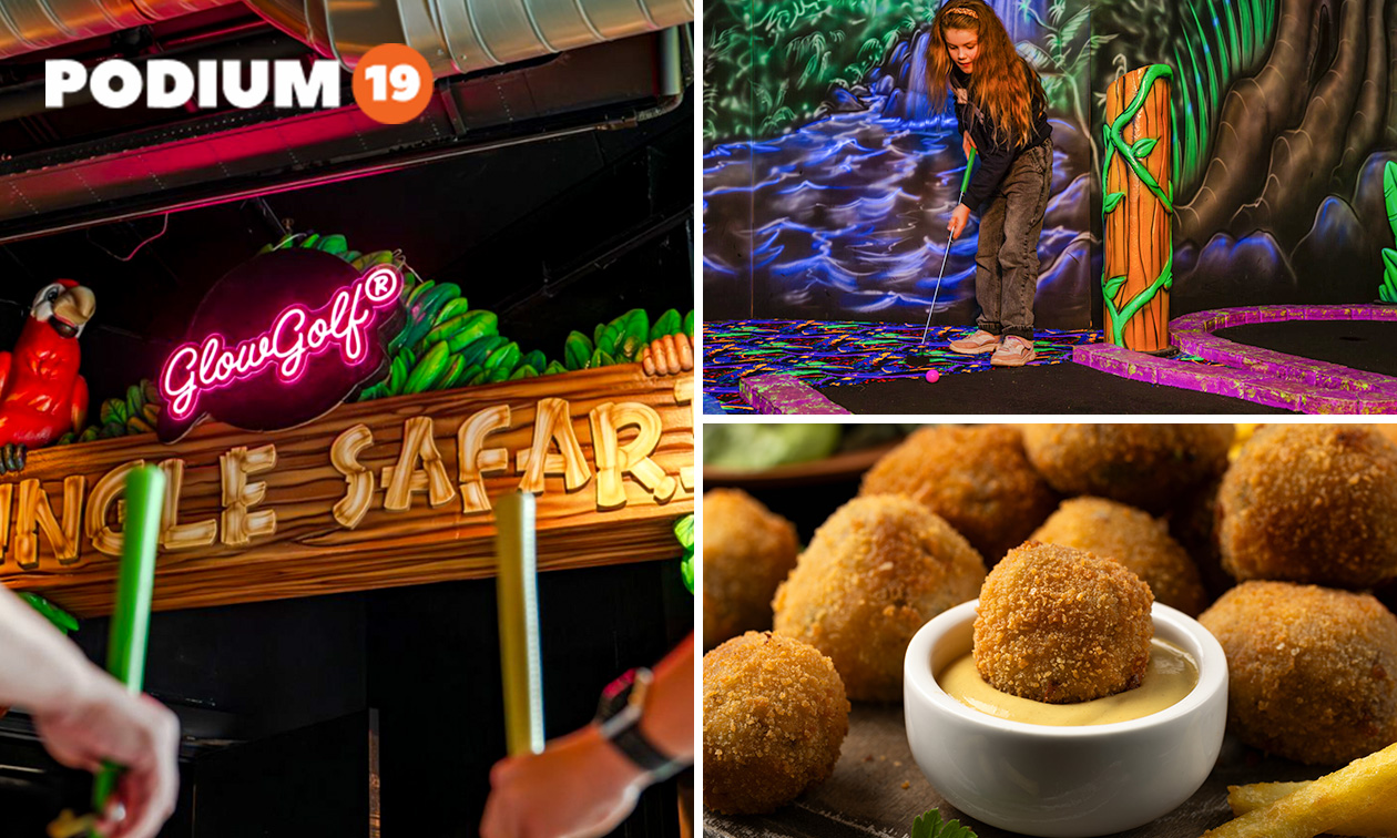 GlowGolf (19 holes) + bitterballen bij Podium19