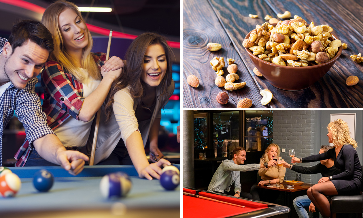 1 uur poolen + borrelmix bij Poolcafé The Bridge