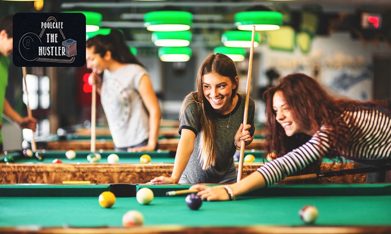 2 uur poolen (2 tot 4 personen) bij Poolcafé The Hustler