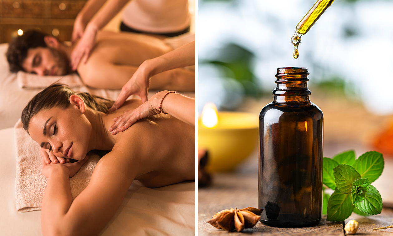 Duobehandeling aromatherapie (60 min) of rugtherapiesessie (80 min)