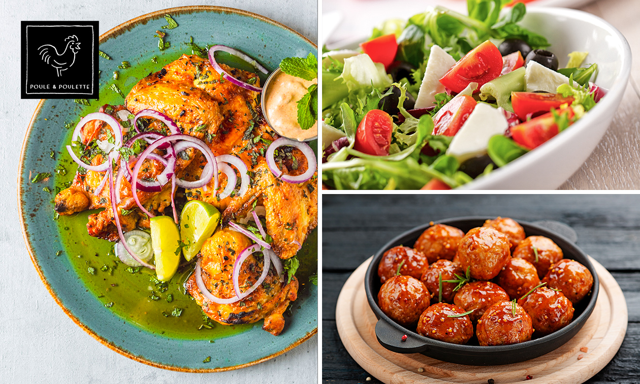 3-gangen keuzediner + bijgerecht bij Poule & Poulette