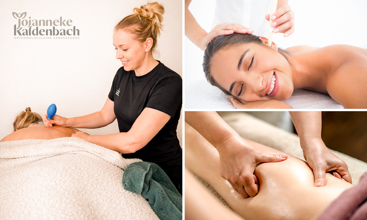 Oorkaarstherapie of cupping en/of lymfedrainage