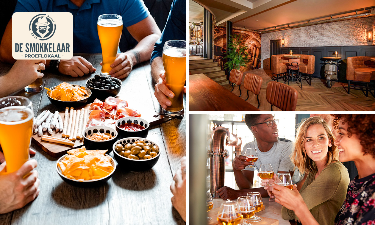 Bierproeverij + borrelplank bij Proeflokaal De Smokkelaar