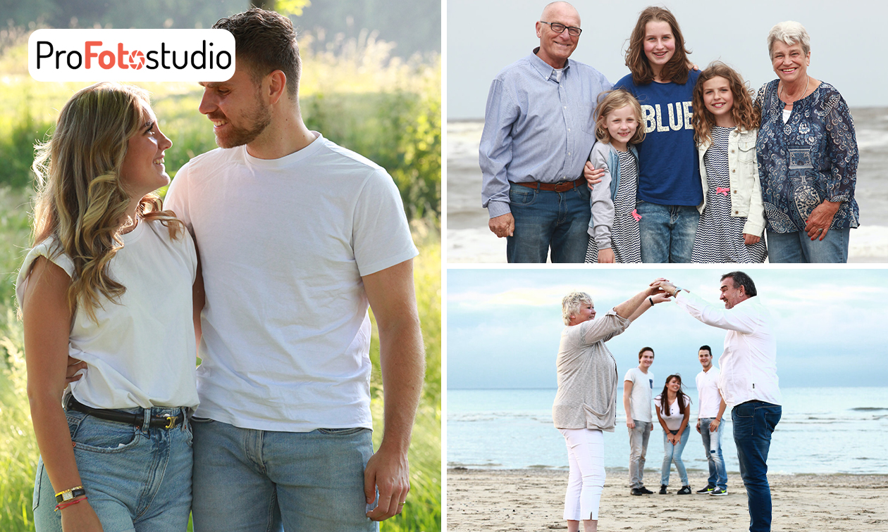 Fotoshoot in de studio of op locatie + 2 foto's