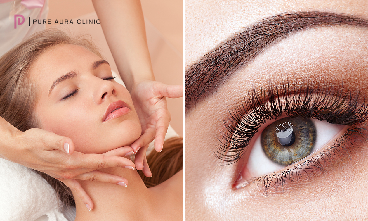 Gezichtsbehandeling (60 min) of gezichts-, nek- en schoudermassage (30 min)