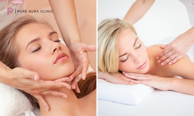 Gezichtsbehandeling (75 min) of gezichts-, nek- en schoudermassage (30 min)