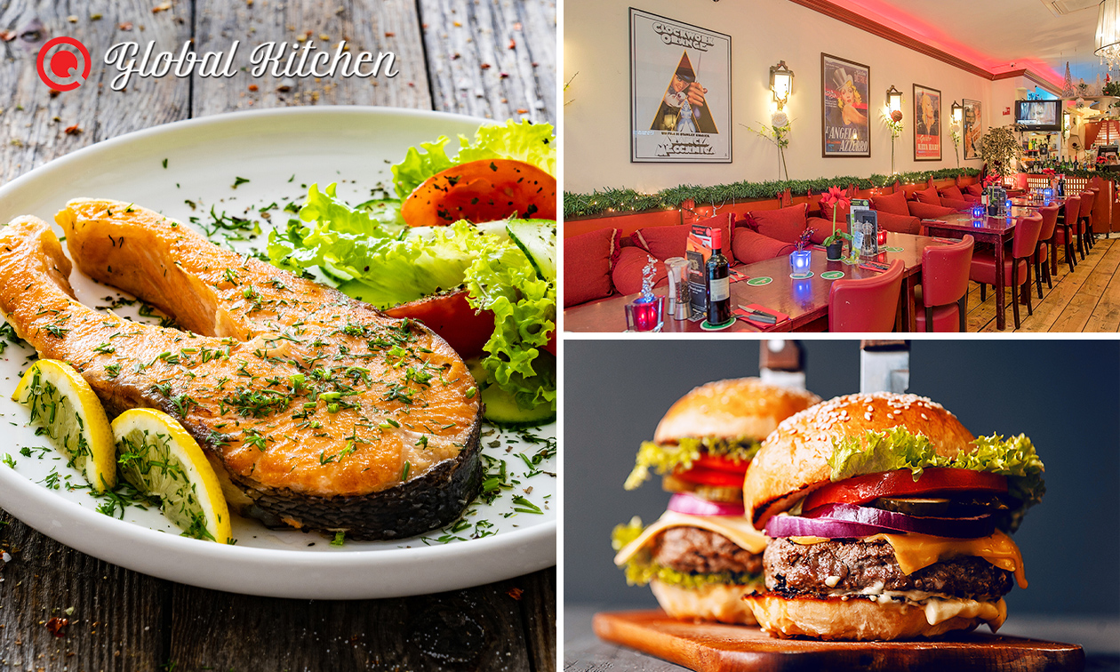Burger naar keuze + friet + salade of 3-gangen keuzediner bij Q Global Kitchen