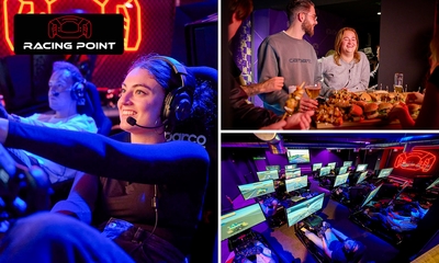 Racen in een racesimulator (30 of 60 min) + evt. burger of kipspies met friet