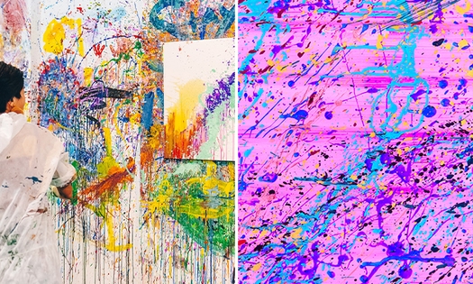 Action painting op een canvasdoek + evt. sloopsessie