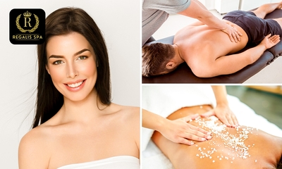Salz-Peeling, Massage, Mikrodermabrasion oder Microneedling + Wellness (4 Std.)