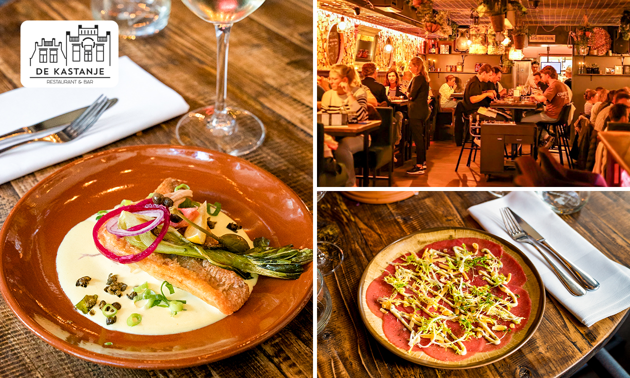 3-gangen shared dining-diner bij Restaurant De Kastanje