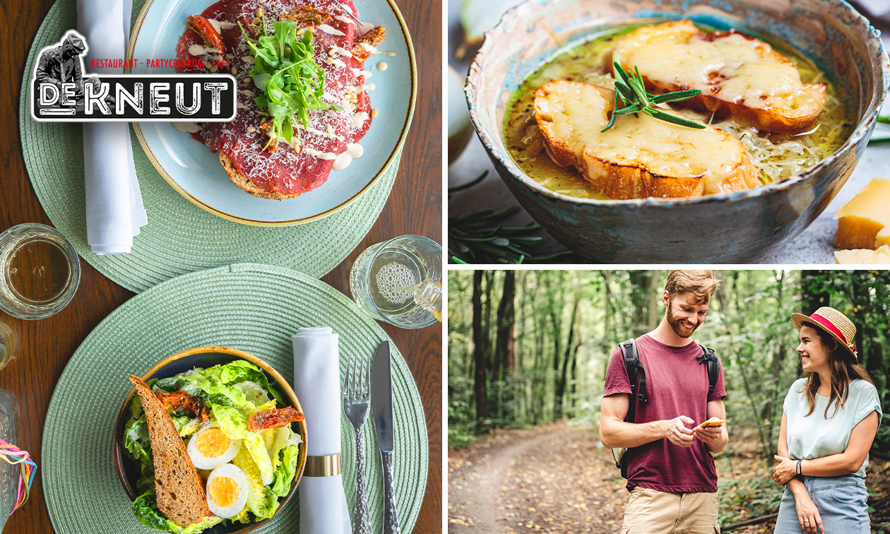 Wandel- of fietsarrangement + warme drank + gebak + lunch bij Restaurant De Kneut