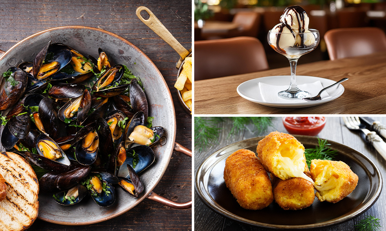 2-gangen mosseldiner of -lunch