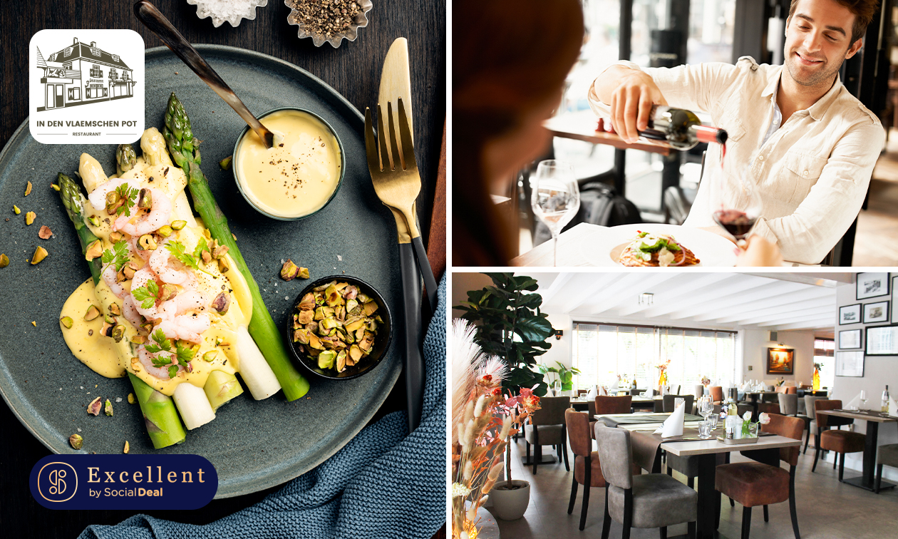 2-gangen aspergelunch of -diner bij Restaurant In den Vlaemschen Pot