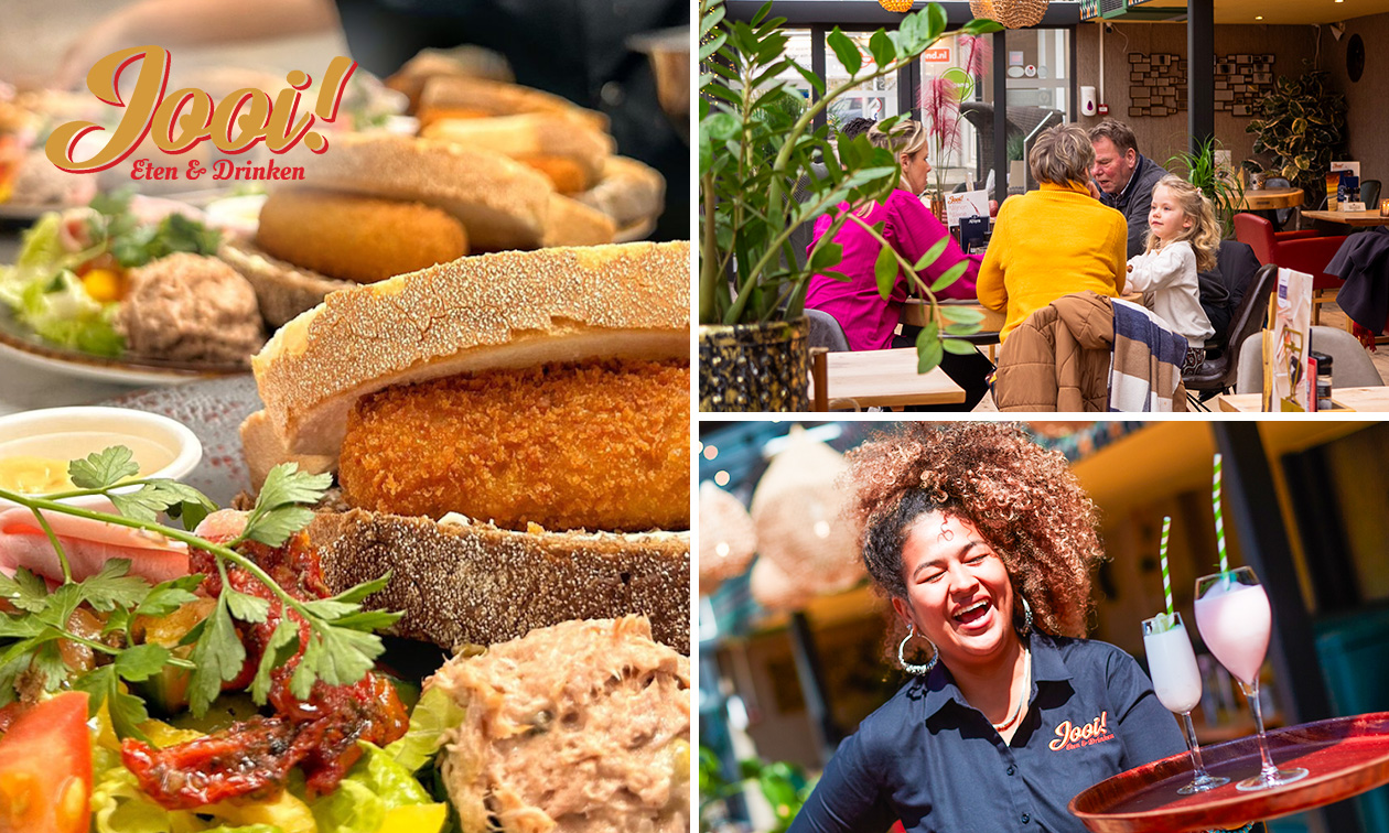 2-gangen keuzelunch aan het strand bij Restaurant Jooi!