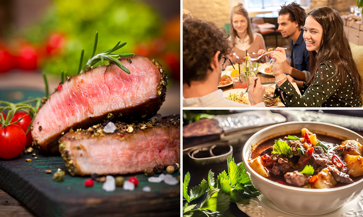 Menu en 2 ou 3 services à la carte ou menu gibier en 2 ou 3 services