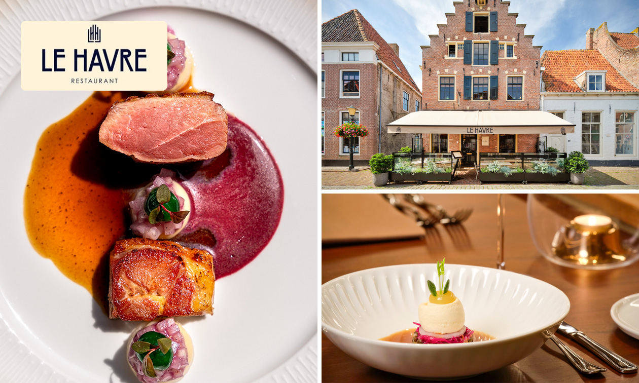 2-, 3-, 4-, 5- of 6-gangenlunch of 4-, 5- of 6-gangendiner in Elburg