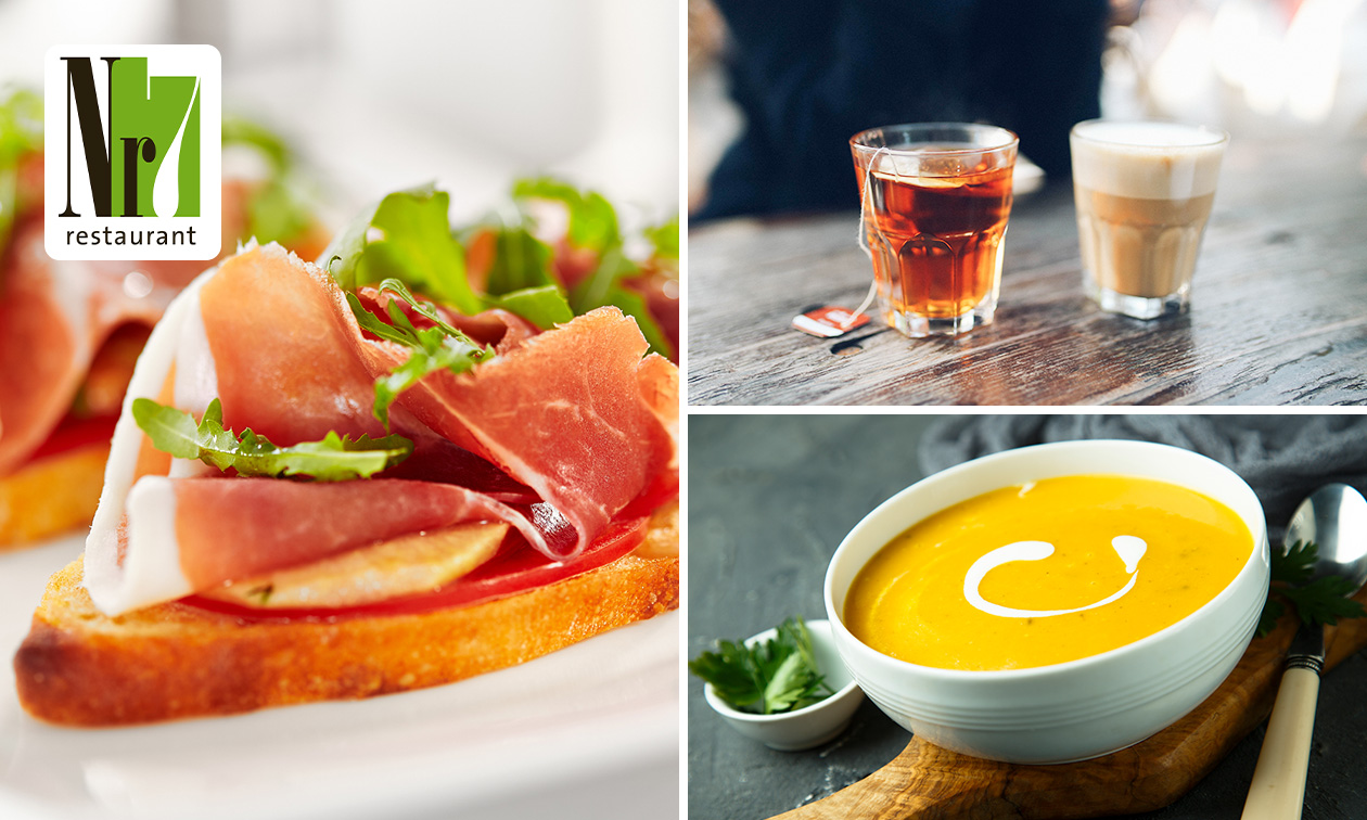3-gangenlunch + warme drank naar keuze bij Restaurant Nr7