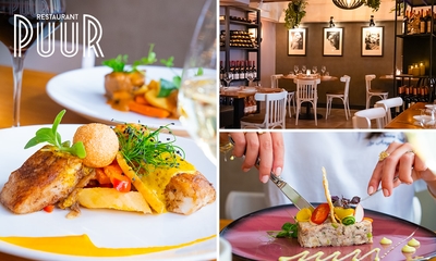4- of 5-gangendiner van de chef + amuse + pré-dessert bij Restaurant Puur