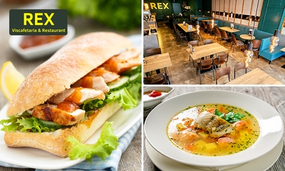 2-gangen keuzelunch bij Rex: viscafetaria en restaurant