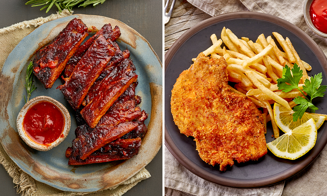 1 kilo spareribs of schnitzelmenu voor afhaal bij RIBS Apeldoorn