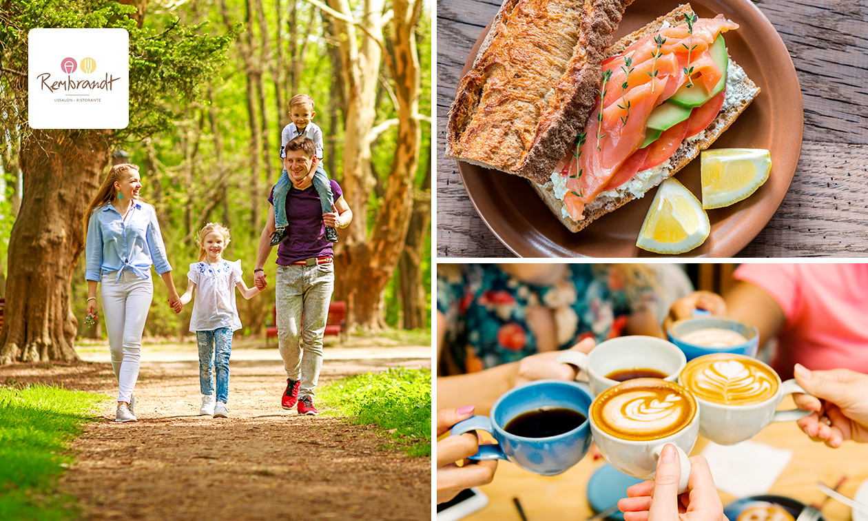 Wandelarrangement incl. warme drank + gebak en 2- of 3-gangen keuzelunch bij Ristorante Rembrandt