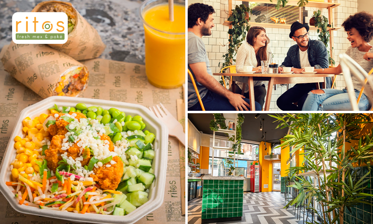 Pokébowl, Mexicaanse bowl of burrito + drankje naar keuze, evt. voor afhaal