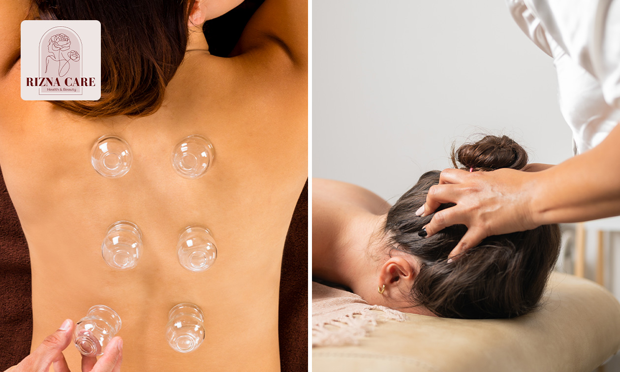 Hoofdmassage (30 min) of cuppingbehandeling (20 min)