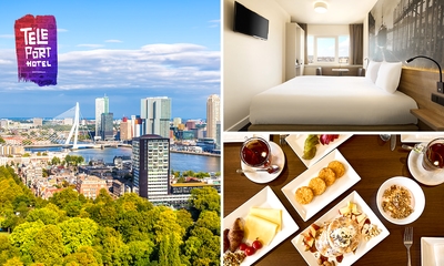 Overnachting voor 2 tot 8 bij Rotterdam Teleport Hotel