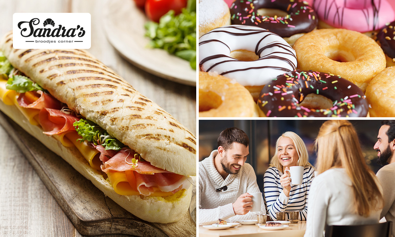 Koffiespecial + donutproeverij of panini bij Sandra's Broodjes Corner