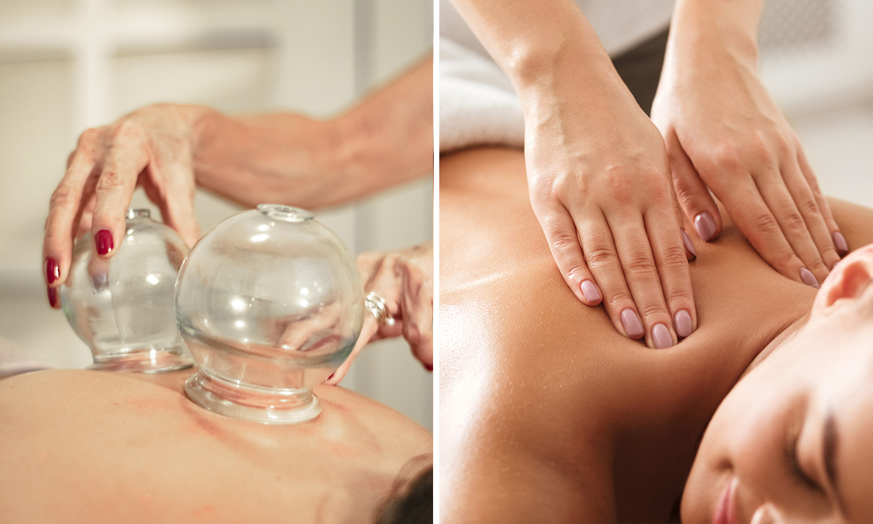 Soin cupping au choix (30, 45 ou 60 min) ou à la serviette chaude (20 min) près de Liège