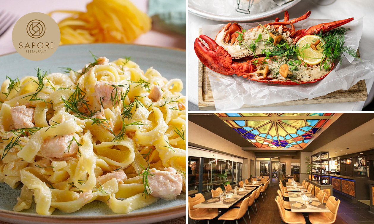 2- of 3-gangen keuzelunch of -diner of 4-gangen kreeftdiner bij Sapori Bredene