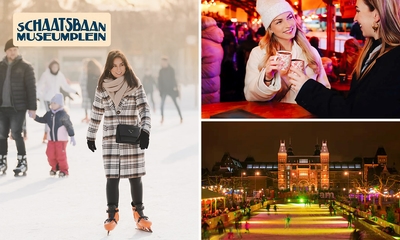 Entree schaatsbaan + schaatshuur + warme chocolademelk in Amsterdam