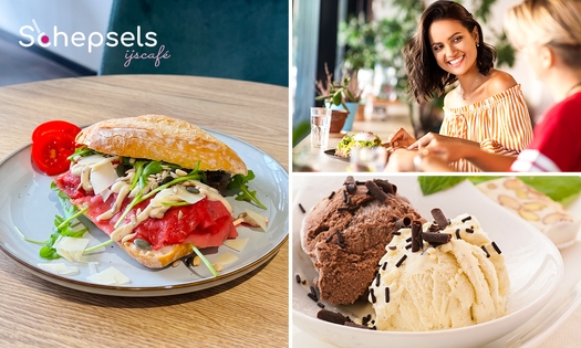 2-gangen keuzelunch bij Schepsels IJscafé