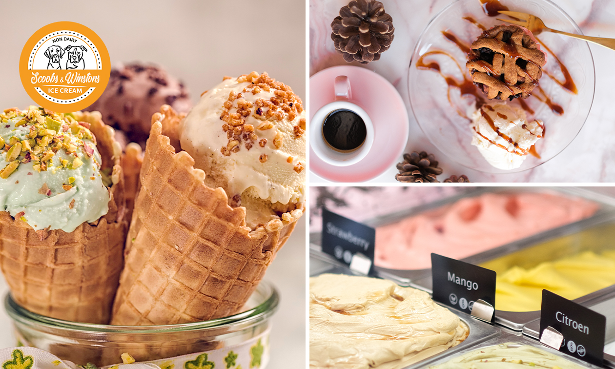 Gebak + wame drank, bubble wafel + ijs of strippenkaart voor 10 bollen ijs