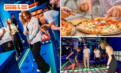 Potje mini-golf (30 min) + evt. darten, shuffle board (30 min) of Color Fun (10 min)