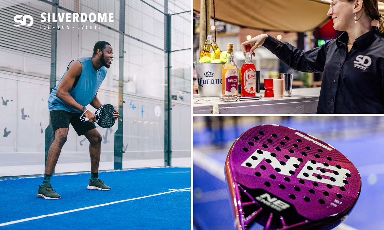 Padel of pickleball: baanhuur (60 min), les (60 min), arrangement (90 min) of clinic (90 min)