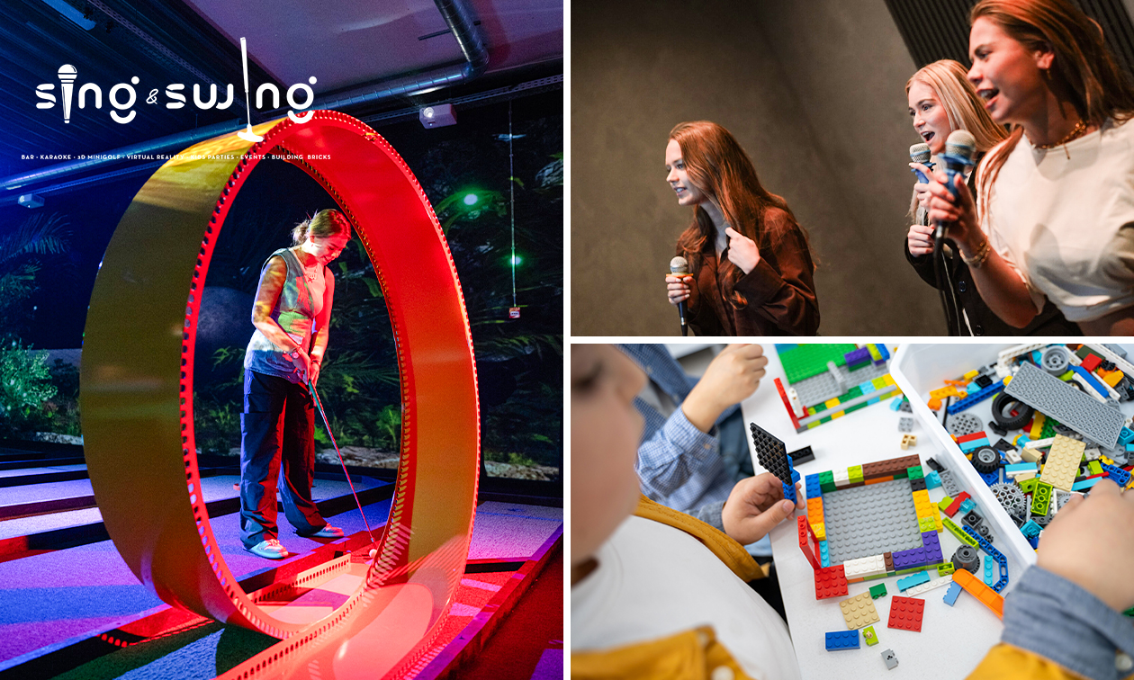 3D-minigolf + evt. LEGO en/of bittergarnituur + drankje of karaoke + bittergarnituur + drankje